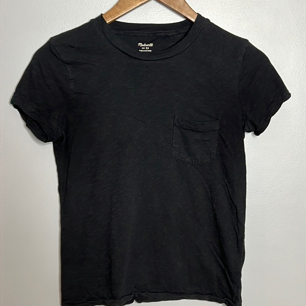 Madewell basic black t-shirt short sleeve size xs